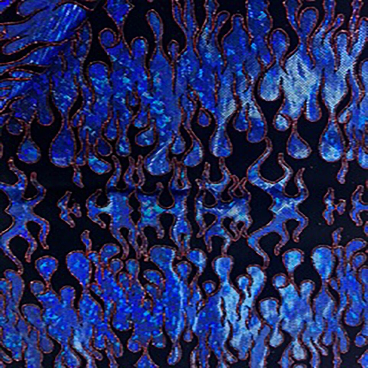 1 Yard Flocking Flame Hologram Nylon Spandex Tricot Fabric for Costumes Dancewear 60 Inch Width